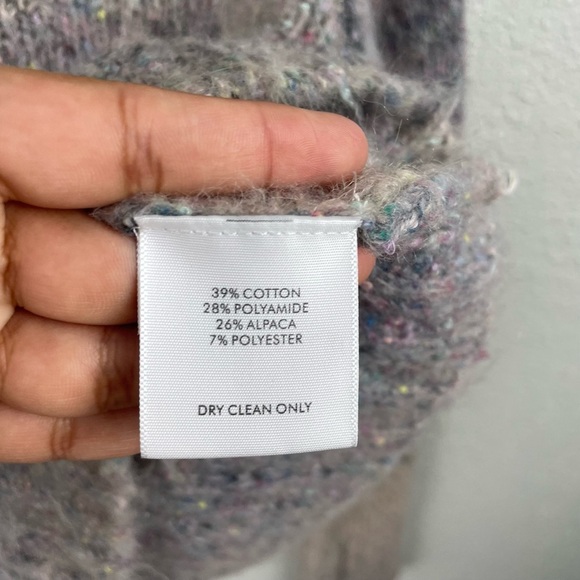 WHITE + WARREN confetti blend crewneck sweater in grey multi - Picture 7 of 8